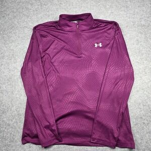 Under Armour Pullover Women XL Purple HeatGear Loose 1/4 zip